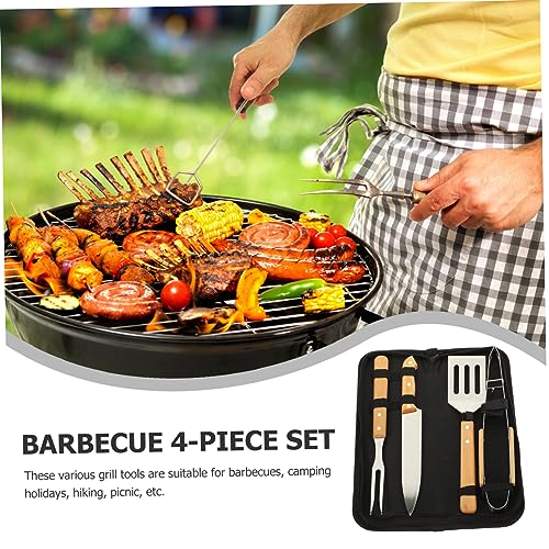 Set de utensilios para parrilla POPETPOP 4 piezas portátil miniatura 5