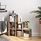 VASAGLE Bücherregal, Treppenregal, Trennwand, Aufbewahrungsmöbel, 6 Fächer, für Büro, Wohnzimmer, Schlafzimmer, rustikales Braun LBC63BX