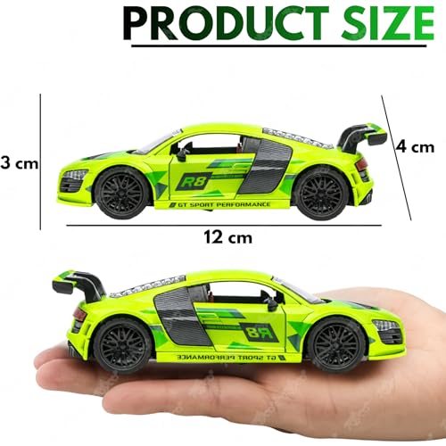 Image of toyco Au-di R8 Toy Car for Kids | Pull Back Unbreakable Small Cars | Openable Doors, Smooth & Shiny Edges |1:36 Scale | Mini Gift Toys for Boys and Girls Age 3+ | (R8 car)