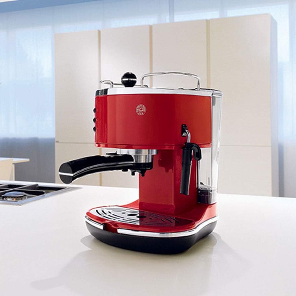 Retro Red Household Pump Pressure Semi-automatic Fancy Coffee Machine Pump Pressure Type Stainless Steel