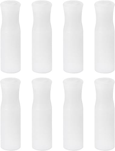 Miniatura 1 de uxcell 8 puntas de popote de silicona, cubiertas de paja de metal, puntas de pajitas suaves y reutilizables, aptas para popotes de acero inoxidable