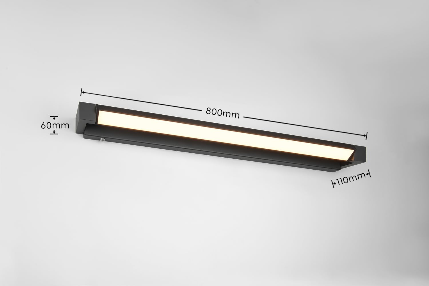 Trio Leuchten LED Badezimmer Wandleuchte Fabrizio 284779132, Aluminium Schwarz matt, 15.5 Watt LED, Lichtfarbe einstellbar, dimmbar