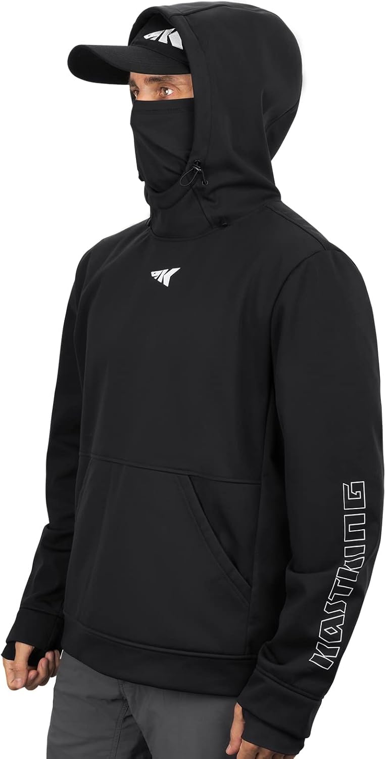 KastKing Mountain Mist Fishing Hoodie Water Resistant Windproof, Breathable Fleece Lining, Built-In Neck Gaiter & Thumb Holes - Image 9