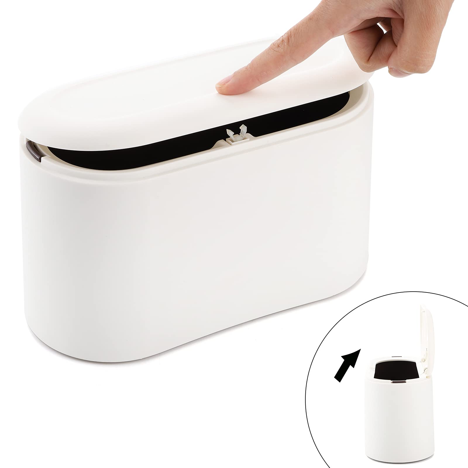 Hinleise Mini Poubelle, Boîte De Rangement Pour La Maison, Le Salon, Table Basse Avec Couvercle, Petit Panier à Papier, Mini Poubelles En Plastique à Rabat Grenouille Verte