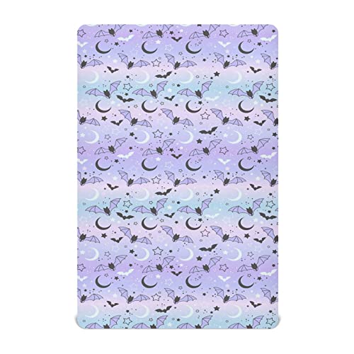 Image of Coikll Fitted Crib Sheets for Boys Girls, Bats on The Starry Sky Soft Breathable Mattress Cover for Standard Crib & Toddler Bed Mattress, 27 * 39 in.