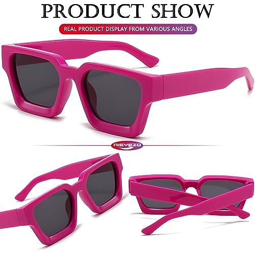 Image of AIEYEZO Square Sunglasses for Women Men Square Thick Frame Sun Glasses Simple Designer Style Shades