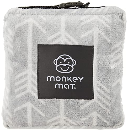 Image of Monkey Mat - Plush Mat | Lightweight Luxuriously Soft Waterproof Picnic Travel Blanket with Corner Weights - 5' x 5' (Gray Arrows)