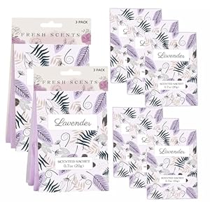 6x20g Lavender Sachets for Closet,Long-Lasting Fresh Sachets for Drawer, Up to 12 Weeks, Scent Sachets Dresser, Fresh Scents Scented Sachet Packet