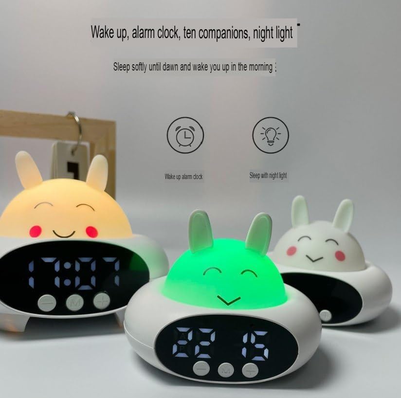 Image of Multi-Functional LED Night Light Digital Clock with Sleep Timer Bedside Desk Alarm Clock with Bluetooth Speaker for Office Home and Bedroom Students Study Table Digital Watch (Small)