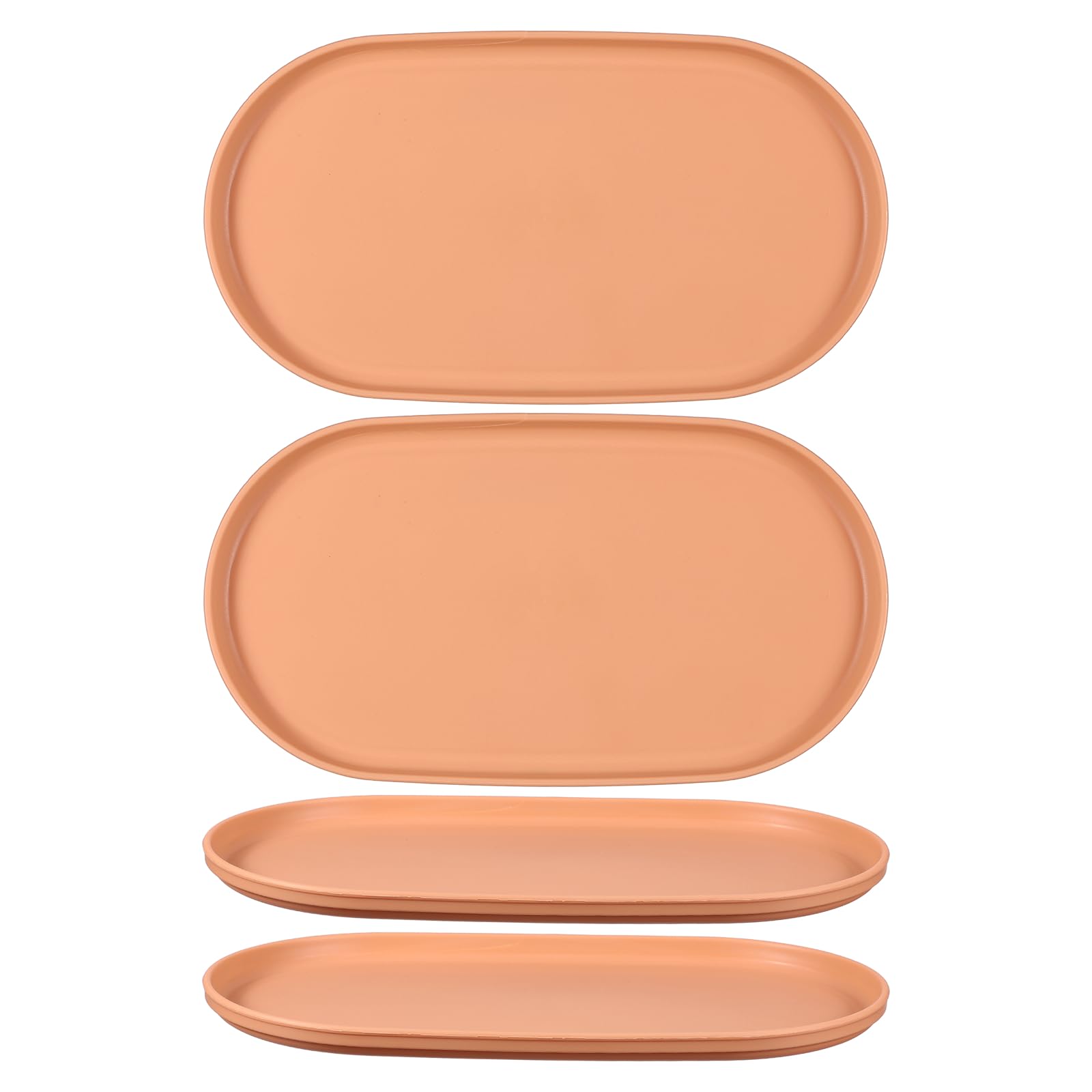 sourcing map 4Pcs Fast Food Serving Trays, 30.5x16.8cm Oval Reusable Restaurant Serving Trays for Kitchen Restaurant Coffee Fruit Burger Lunch Dessert, Coral Pink