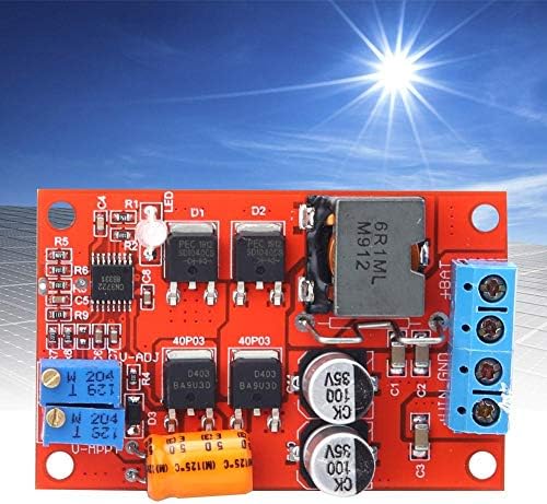 FTVOGUE 5A MPPT Solar Charge Controller against a solar panel background