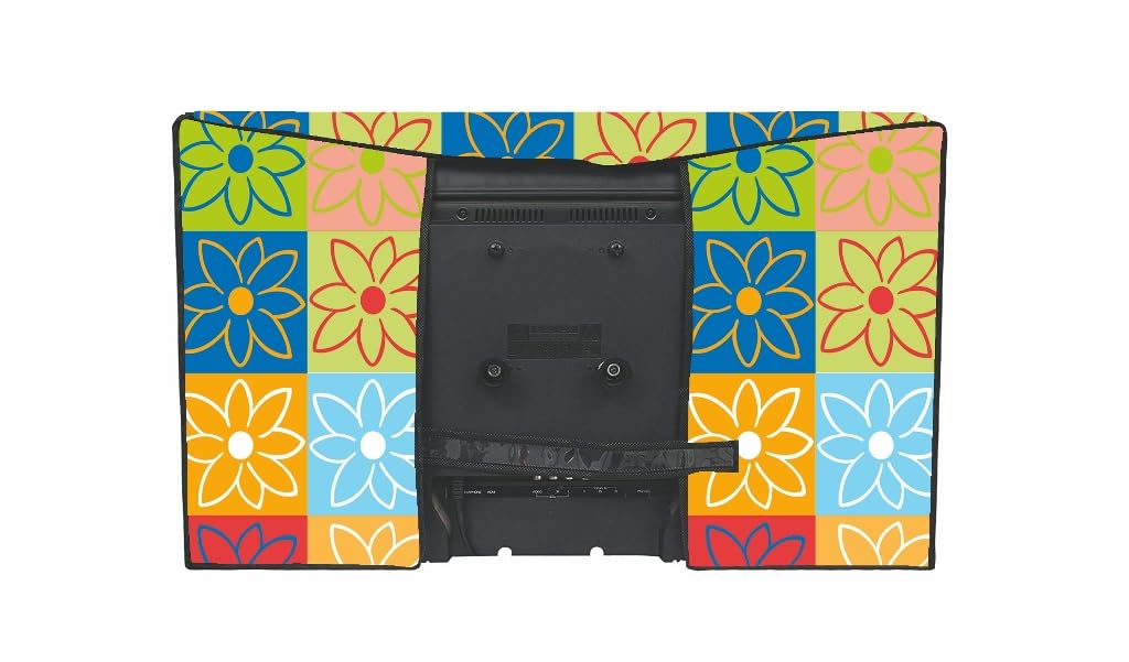 Mahal Creation PVC Printed LED TV Cover 32 Inch, Waterproof and Dustproof Cover (Multi Flower) 2