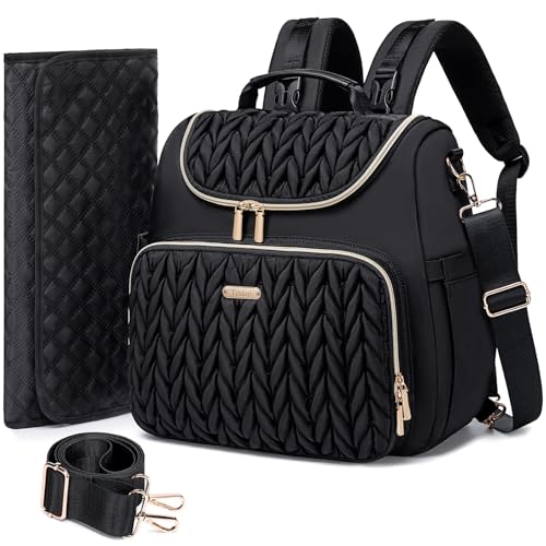 Tealari 4 in 1 Convertible Diaper Bag Backpack,Waterproof Baby Diaper