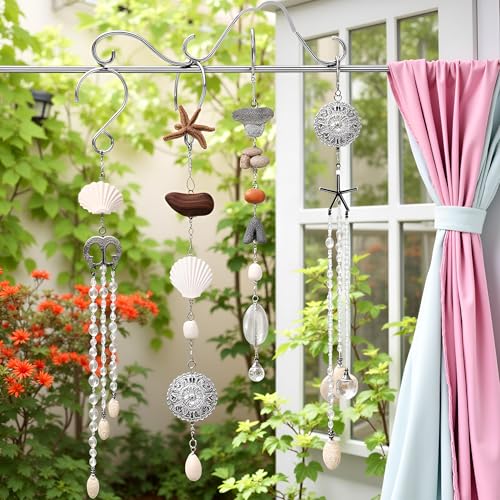 YIEUR 200 Stück S Form Mini Haken Edelstal Drehbare，25mm S Haken Kugelaufhänger S Haken Vorhanghaken Stabile Clips zum Aufhängen für Kristall Perlen Vorhang Gardinen Windspiele Blumentöpfe