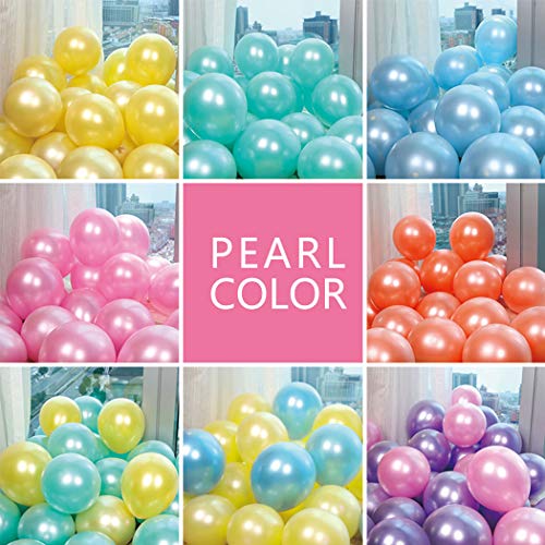 LYESHY 114 Pack Pearl Party Balloons & Banners of Happy Birthday Letters Set, 12 Inches Thickened Rainbow Latex Balloon for Arch Garland Festival Christmas - Thumbnail 2