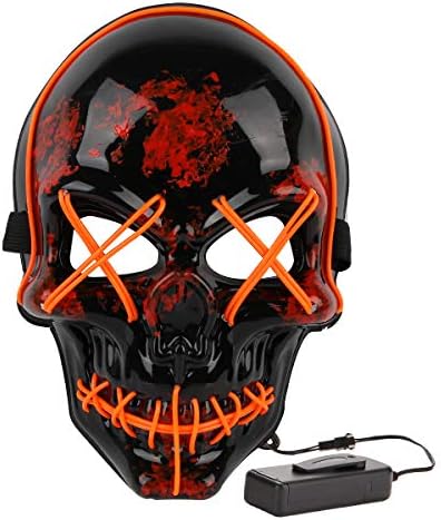 Halloween Costume Festival Parties Scary Mask LED Light Up Masks (Skull Orange)