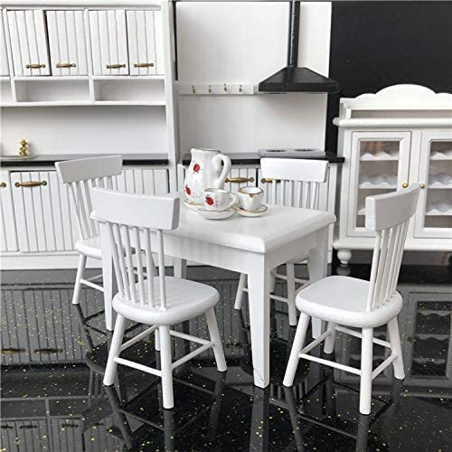 Amazon.com: Miniature Dining Table & Chair Set for Dollhouse 1 12
