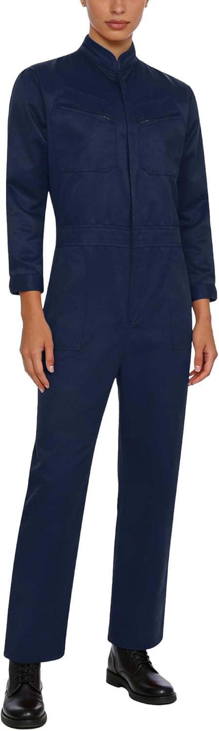 Oyolan Women's Jumpsuit Mechanic Suit for Men One-piece Workwear Boiler Suit Coveralls Working Coveralls
