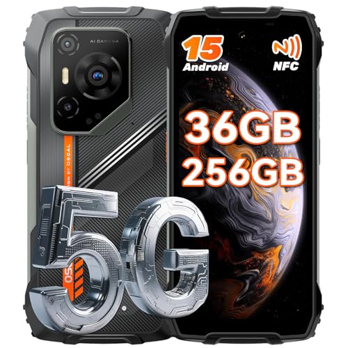 OSCAL Pilot 3 Móvil Irrompible 5G – 36(12+24) GB+256GB/2TB Móvil Rugerizado, Dimensity 6300, 6.78' 2K 120Hz Movil Resistente, 50MP+32MP, Visión Nocturna 20MP, 5G Dual SIM,NFC/OTG/GPS/Huella Dactilar