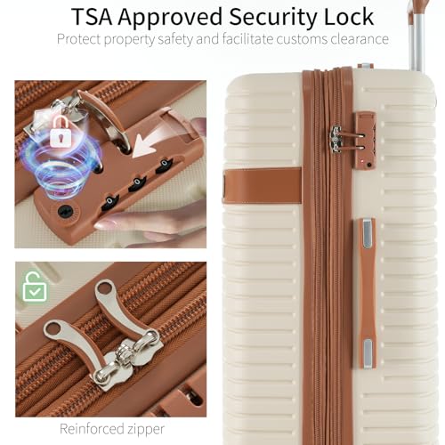 espidoo 4 Piece Luggage Set: ABS Hard Shell Lightweight Suitcase - Expandable with TSA Lock & Spinner Wheels - Travel Set for Family Trip - 16/20/24/28 inch2