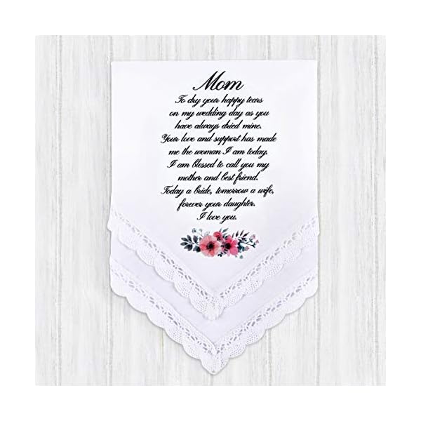 W&F GIFT Mutter und Vater der Braut Geschenke | Hochzeitsgeschenk Taschentuch Set für Eltern der Braut von der Tochter… – Bild 9