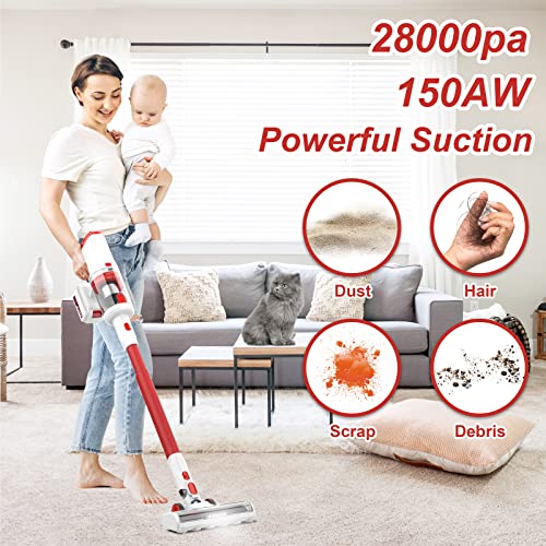 UMLo Cordless Vacuum Cleaner, 300W 28Kpa Cordless Stick Vacuum with LED