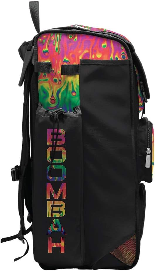 Boombah Catcher's Superpack Bat Bag 23-1/2" x 13-1/2" x 9-1/2" - Lava Multi - Holds 4 Bats - Backpack Version (no Wheels)