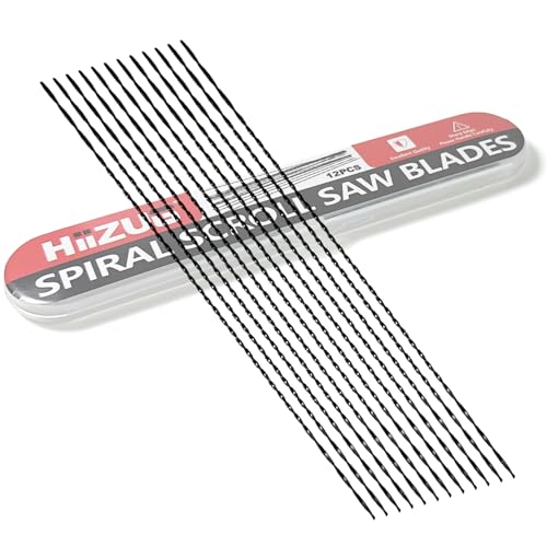 Spiral Scroll Saw Blades Plain End 5 Inch, #5 Fast Wood Cutting, for Sawing Cutting Wood - 12 Pcs
