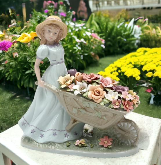 Amazon.com: Cosmos Gifts Fine Porcelain Country Lady Pushing