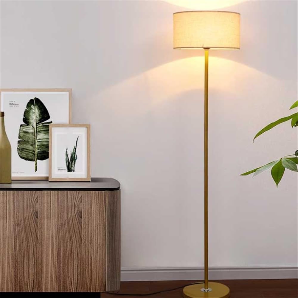Lampa podłogowa Złota modna lampa podłogowa do salonu, gabinetu, biura, sypialni, lampy stojące z abażurem