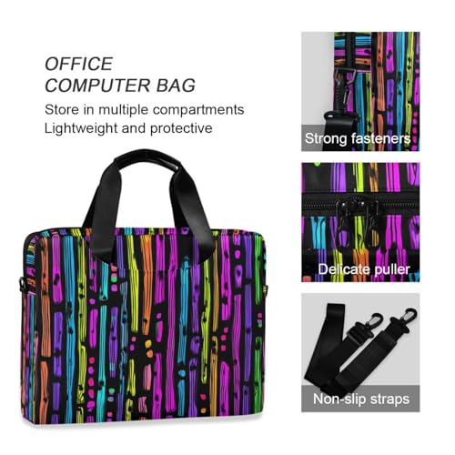 Bolsa para Laptop con Estampado a Rayas Vivid, Multi-bolsillos miniatura 6