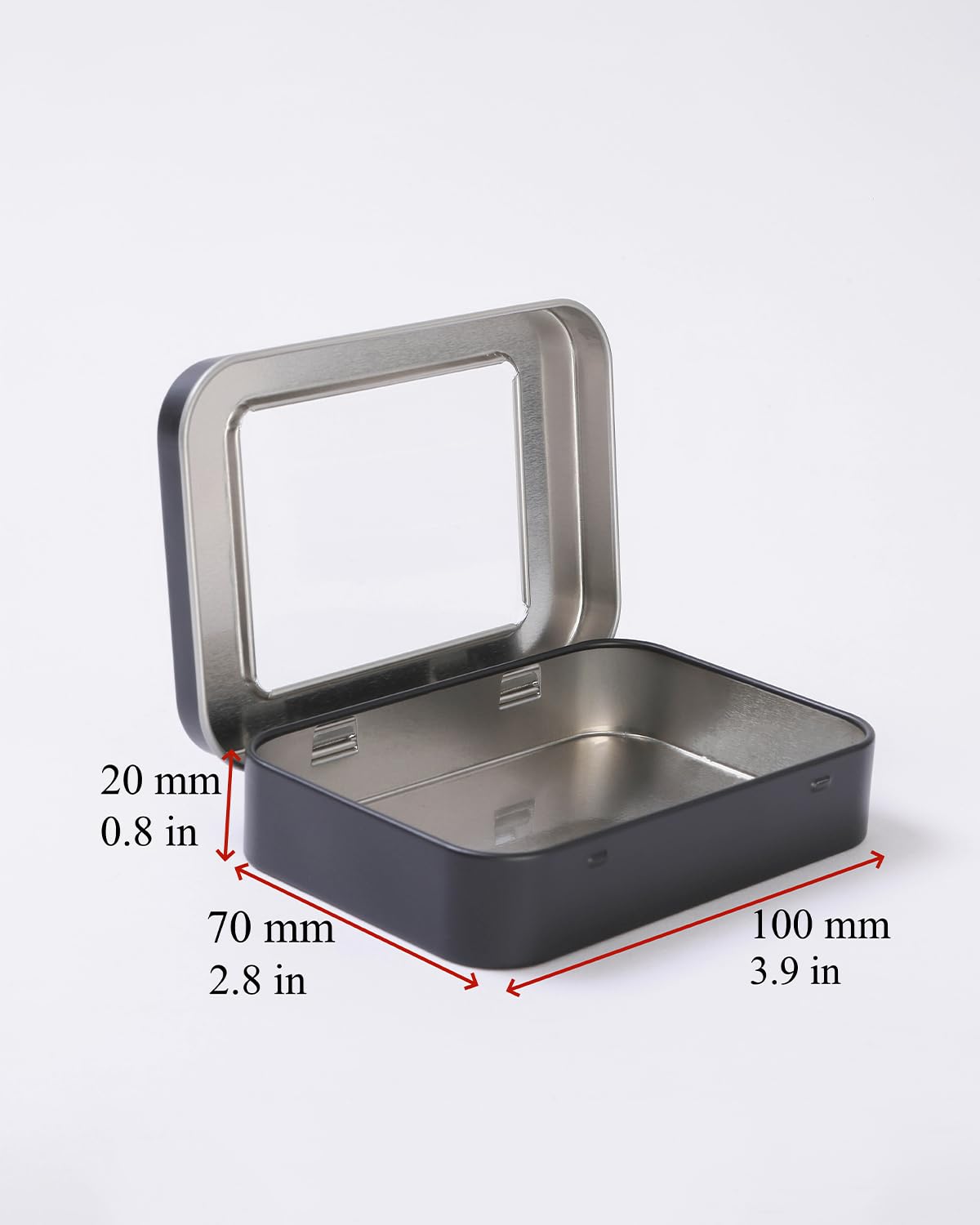 JJLFresheners 3 Scatole Di Latta Nere Rettangolari Con Coperchio Incernierato – Contenitori Metallici Vuoti Per Caramelle, Gioielli, Chiavi, Organizer Da Cucina - 2