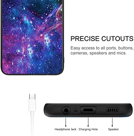 BENTOBEN Samsung Galaxy A12 Case, Samsung A12 5G Case Nebula, Slim Glow in the Dark Hybrid Hard PC Back Soft Bumper Protective Purple Nebula Pattern Silicone Case for Samsung Galaxy A12 5G, Purple