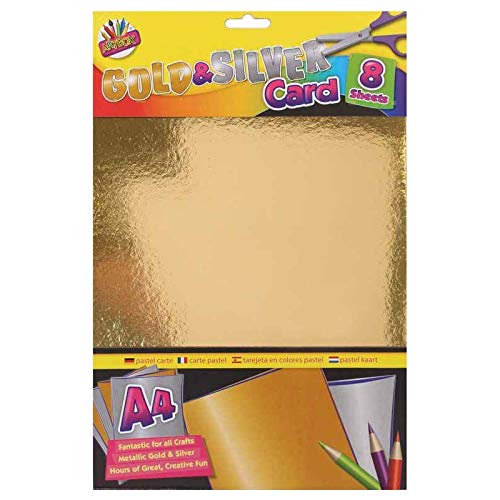 Artbox A4 Metallic Card Gold & Silver - Pack of 8 Sheets