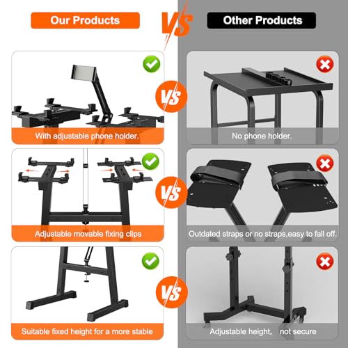 2026 NEW Adjustable Dumbbell Stand, Weight Rack with Phone Holder, 220LBS Capacity Alloy Steel, Easy Storage, Heavy Duty Dumbbell Rack for Home Gym（No Dumbbell, Rack Only） - image 2