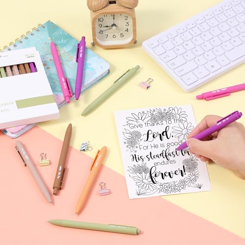Image of Mr. Pen- Retractable Gel Pens, 12 Pack, Black Ink | Late Harvest Color Barrel, Fine Point 0.5mm, Fast Dry, Smooth Writing, Cute Pens for Drawing