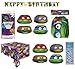 Teenage Mutant Ninja Turtles TMNT Birthday Party Supplies Decoration Bundle Pack includes 1 Birthday Banner, 1 Table Cover, 8 PaperMasks and 1 Dinosaur Sticker Sheet - 10 Pieces