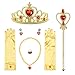 ReliBeauty Disfraz de Princesa sin Espalda con Cintura elástica niñas,con Accesorios (6-7，120)