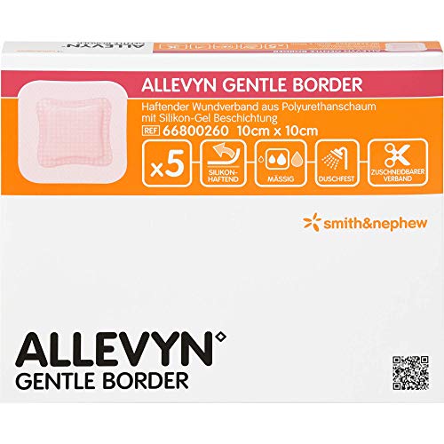 ALLEVYN Gentle Border Wound Dressing 10 x 10 cm- Pack of 5