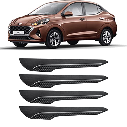 Image of AOSIS-Car Bumper Protector /Bumper Guard for Hyundai Aura with Single Chrome Stripe (4-Pcs)