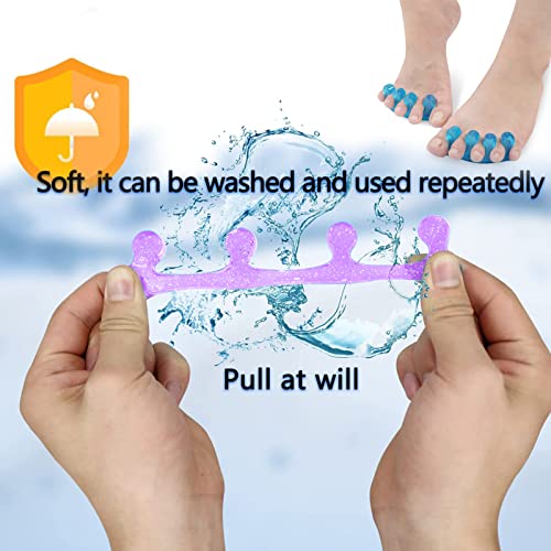 2 Pairs Gel Toe Separators For Separation Toenails - Overlapping Toes Alignment,Pedicure Toe Spacers,Bunions,Big Toe Corrector（Blue + Purple） #TOP3