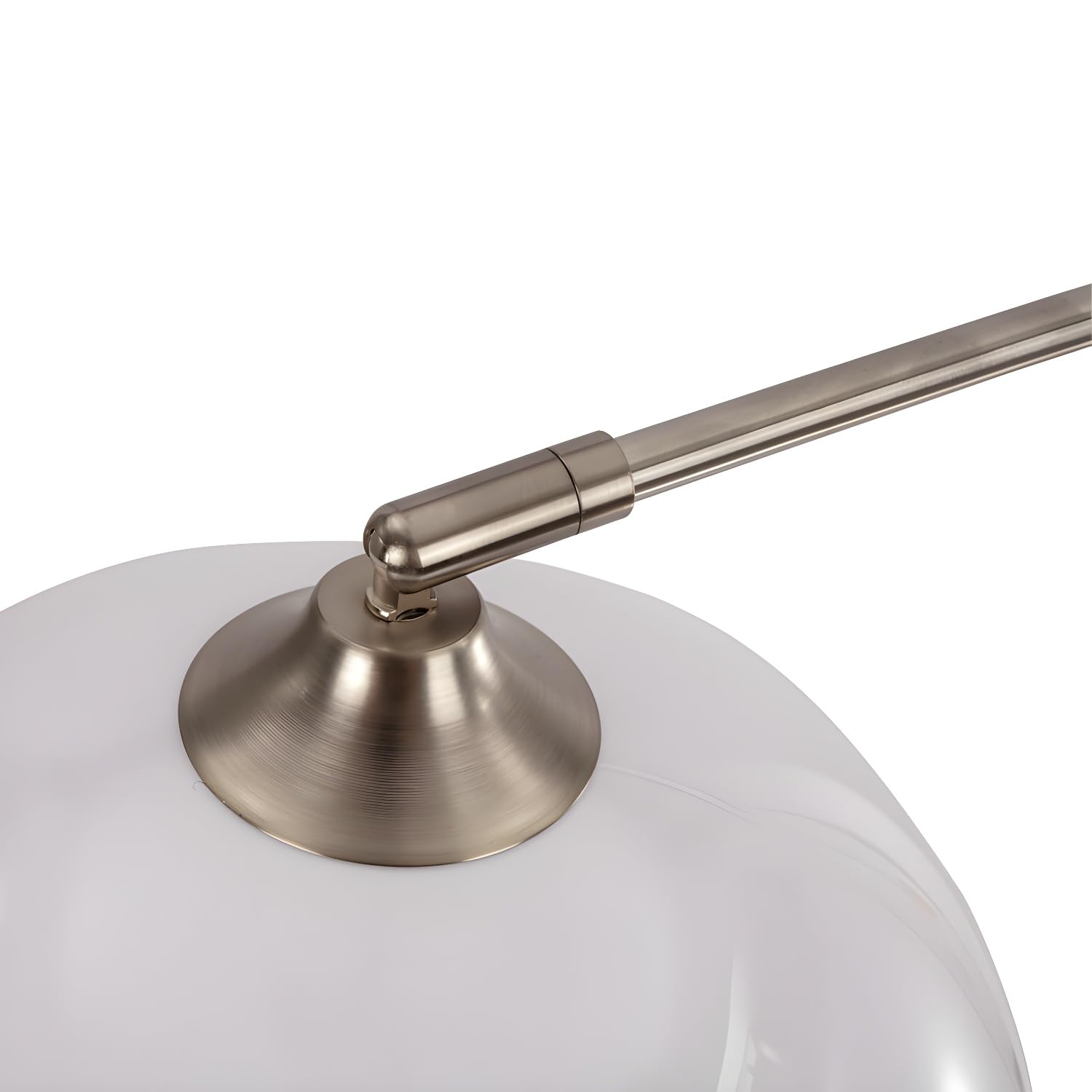 Lampa podłogowa z matowego metalu, Regulowana metalowa 1 jasna lampa podłogowa Okrągły klosz Biały 35,5 x 86,5 cala