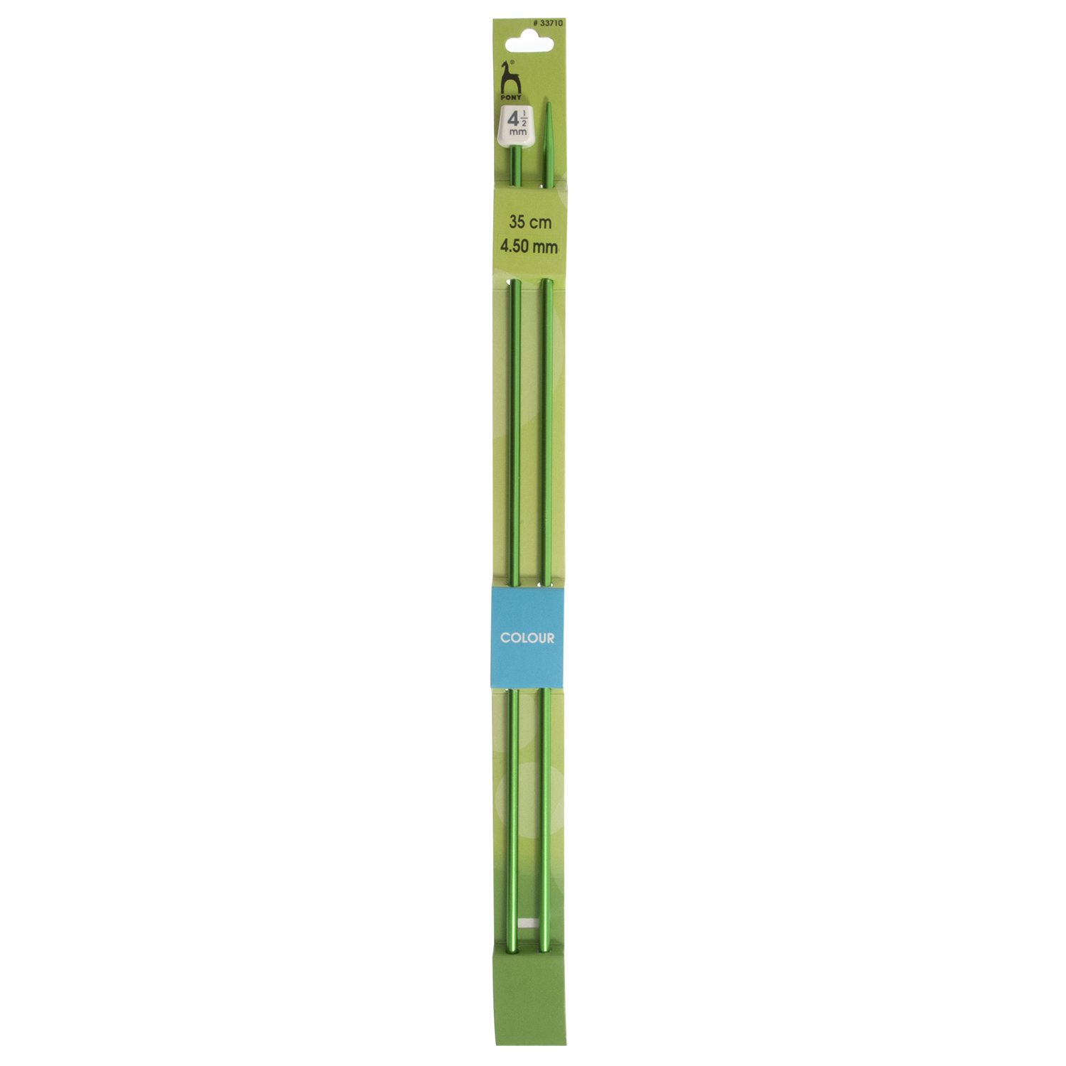 Pony Single Ended Aluminium Colour Knitting Pins - 35Cm x 4.50mm
