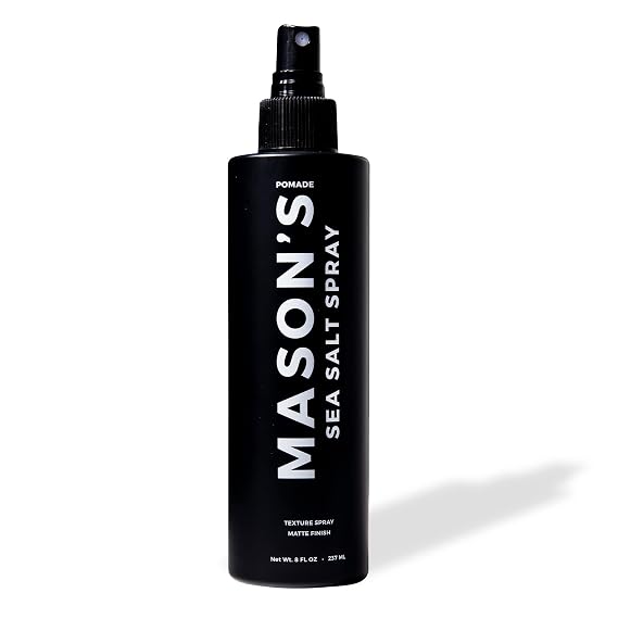 Masons Pomade Sea Salt Spray for Men and Women - Texturizing Hair Spray with Aloe & Argan Oil - Lightweight, Non-Sticky for Beach Waves, Volume & Texture - Mountain Rain Scent Hair Care - 8 oz