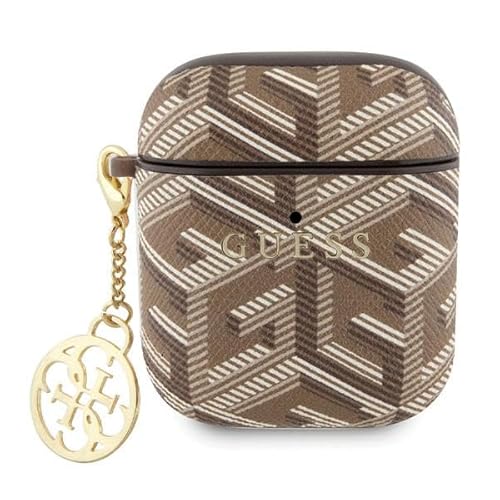 Guess GUA2PGCE4CW Custodia per AirPods 1/2 Cover Marrone GCube Charm