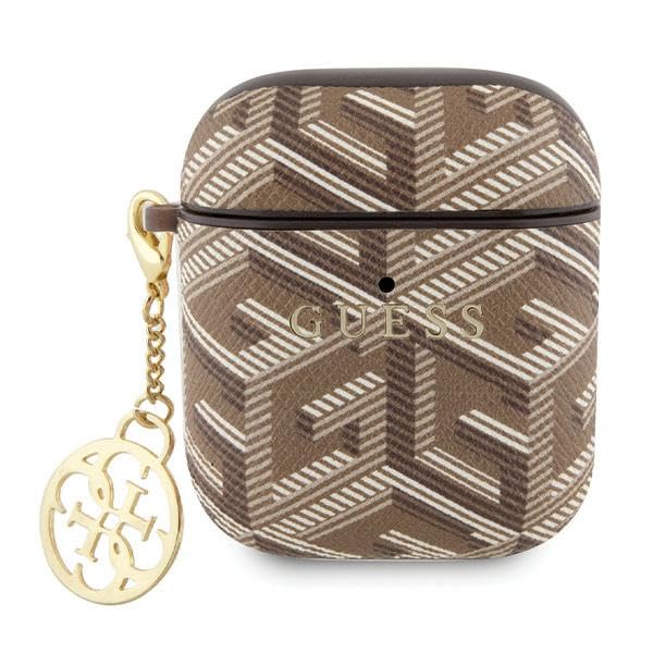 Guess GUA2PGCE4CW Étui pour AirPods 1/2 - Marron - GCube Charm