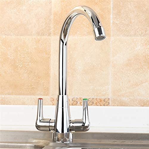 Robinet de cuisine col de cygne avec double commande précise et finition chromée - 4