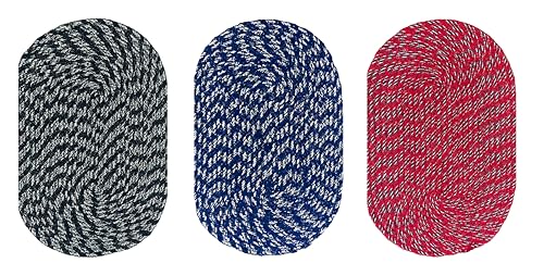 Image of Cotton Doormat for Home Combo|Handmade Cotton Doormat | Quick Dry, Washable Door Mat for Home, Bathroom & Bedroom(33X53 CM)(Black-B-R)