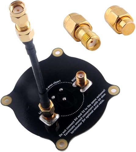 Antena de parche de alimentación triple de 5.8 GHz, antena LHCP RHCP polarizada circularmente de alta ganancia 9.4dBi con terminador de carga SMA de