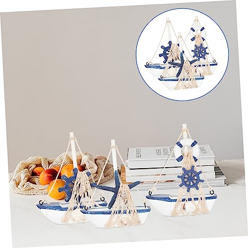 Decoración de concha marina en madera MDF PRETYZOOM, set de 6 piezas para hogar costero y playa 5